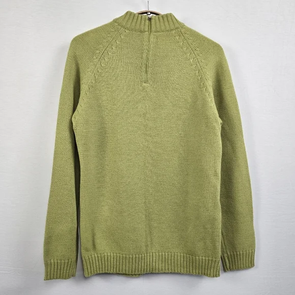 Vintage Suede Wool Crochet Mock Neck Sweater Floral Embroidered - Picture 7 of 12